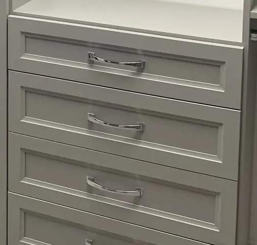 Allegra drawer fronts, chrome hardware